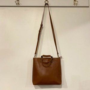Madewell The Zip-Top Transport Crossbody Tote Purse Bag - Brown
